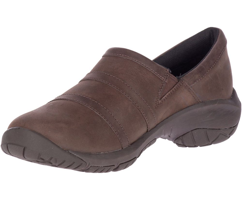 Merrell Slip Ons Brown - Encore Moc 4 Leather - Womens 03AHOMTNV